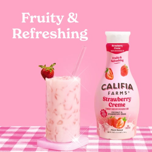 Califia Farms® Strawberry Creme Coconut & Strawberry Drink Perspective: back