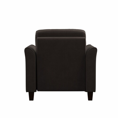 LifeStyle Solutions New Haven Chair in Coffee Microfiber Upholstery Perspective: back