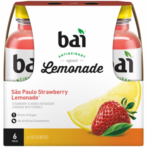 Bai® Antioxidant Infused Sao Paulo Strawberry Lemonade™ Flavored Bottled Water Perspective: back