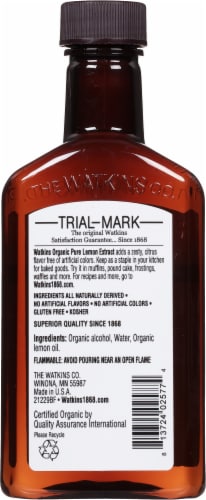 Watkins Organic Pure Lemon Extract Perspective: back