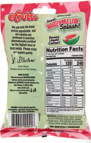 Efrutti® Sweet Watermelon Splash Gummi Candy Perspective: back