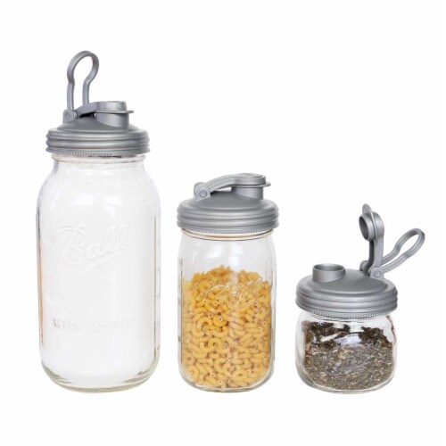 reCAP® Mason Jars Lid POUR cap, Wide Mouth, Silver