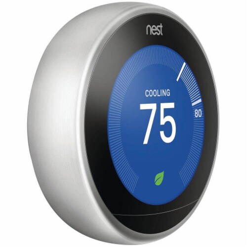 Google Nest T3019US Learning Thermostat 3rd Gen - Polished Steel Perspective: back