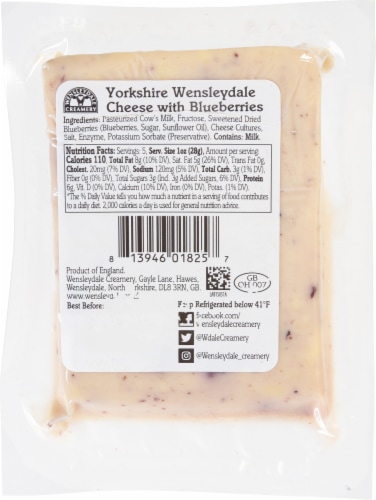 Wensleydale Creamery™ Yorkshire Wensleydale Cheese with Blueberries Perspective: back
