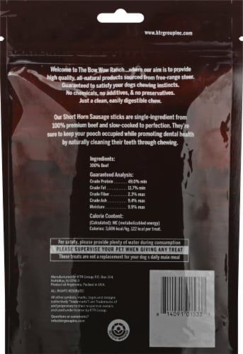 Bow Wow Pet Ranch Short Horn Sausage Dog Chews Perspective: back