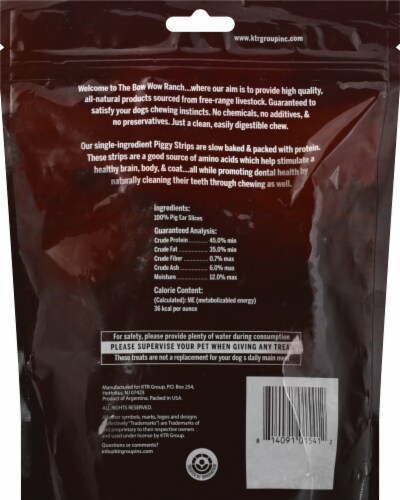 Bow Wow Pet Ranch Piggy Strips Dog Chews Perspective: back