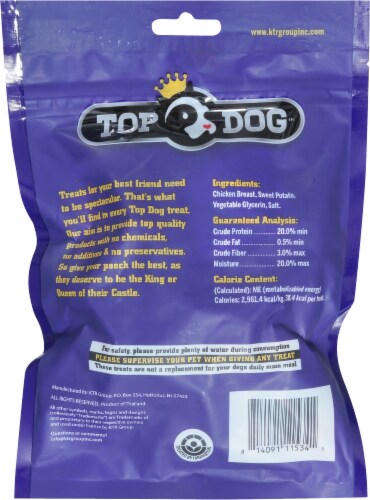 Top Dog Sweet Potato & Chicken Wrap Treats Perspective: back