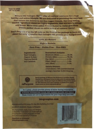 Natural Pet Collagen Dog Chew Sticks Perspective: back