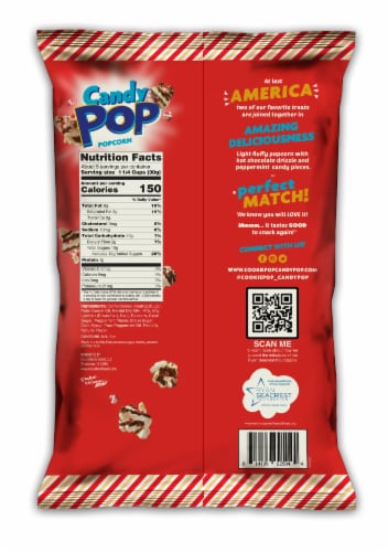 Candy Pop® Peppermint Hot Chocolate Popcorn Perspective: back