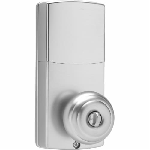 Honeywell Digital Entry Keypad with Satin Nickel Knob Door Lock Perspective: back