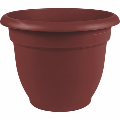 Bloem Ariana 10 In. Plastic Self Watering Burnt Red Planter AP1013 Perspective: back