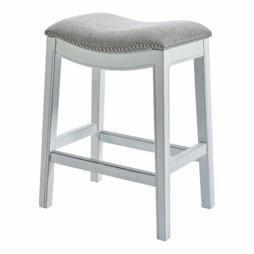 White washed counter shop height stools