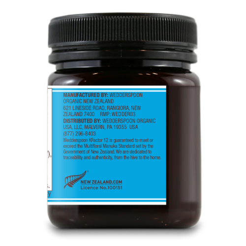 Wedderspoon KFactor 12 Raw Multifloral Manuka Honey Perspective: back