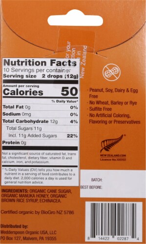 Wedderspoon® Organic Manuka Honey Drops Perspective: back