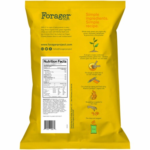Forager Project Organic Cheezy Greens Leafy Green Chips Perspective: back