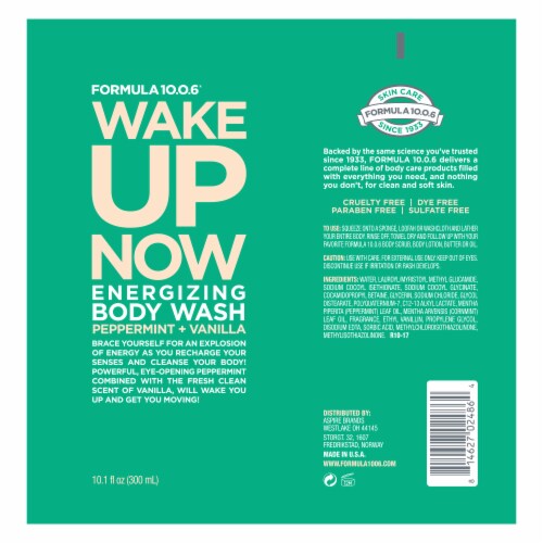 Formula 10.0.6® Wake Up Now Peppermint + Vanilla Energizing Body Wash Perspective: back