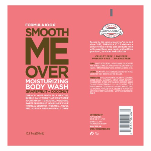 Formula 10.0.6® Smooth Me Over Grapefruit + Coconut Moisturizing Body Wash Perspective: back