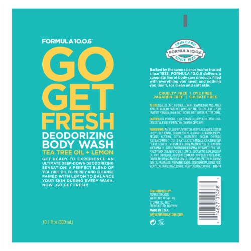 Formula 10.0.6® Go Get Fresh Tea Tree Oil + Lemon Deodorizing Body Wash Perspective: back