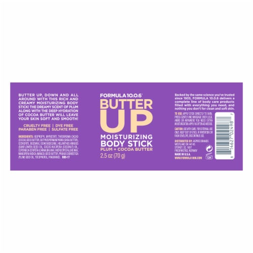 Fomula 10.0.6® Butter Up Plum + Cocoa Butter Moisturizing Body Stick Perspective: back