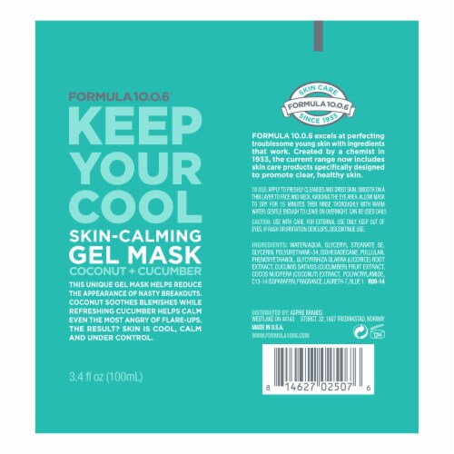 Formula 10.0.6 Keep Your Cool Coconut & Cucumber Skin-Calming Gel Mask Perspective: back