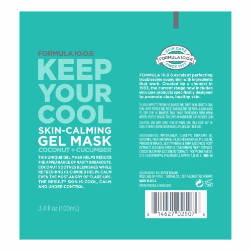 Formula 10.0.6 Keep Your Cool Coconut & Cucumber Skin-Calming Gel Mask Perspective: back