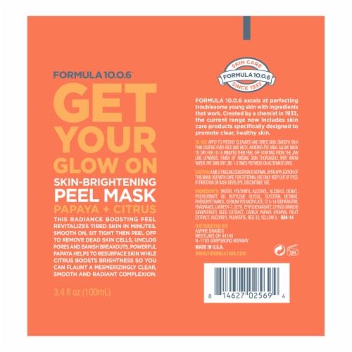 Formula 10.0.6 Get Your Glow On Skin-Brightening Papaya+Citrus Peel Mask Perspective: back