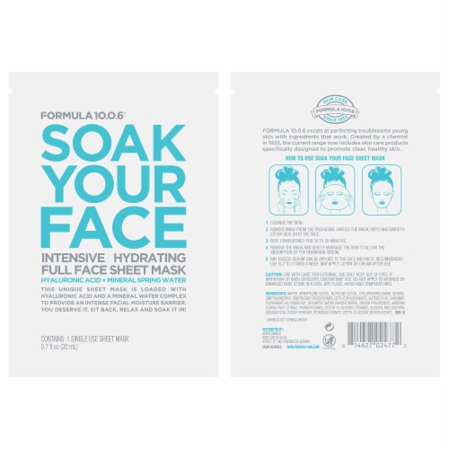 Formula 10.0.6® Intensive Hydrating Full Face Sheet Mask Perspective: back