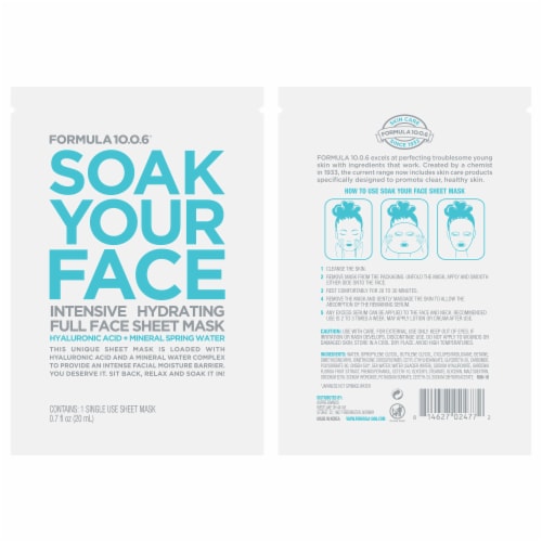 Formula 10.0.6® Intensive Hydrating Full Face Sheet Mask Perspective: back