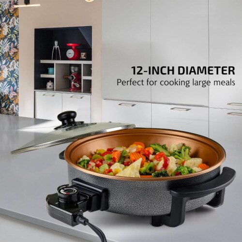 Ovente 12 Inch Multifunctional Electric Skillet with Lid No size Fry s Food Stores