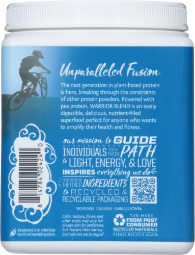 Sunwarrior® Organic Chocolate Warrior Blend Protein Powder Perspective: back