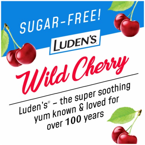 Luden's Wild Cherry Sugar Free Cough Drops Perspective: back