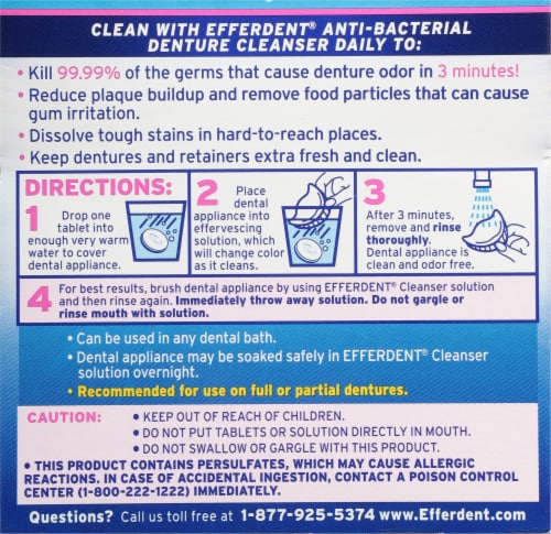 Efferdent Complete Clean Tablets Perspective: back