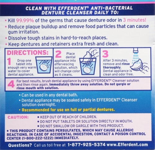 Efferdent Complete Clean Tablets Perspective: back