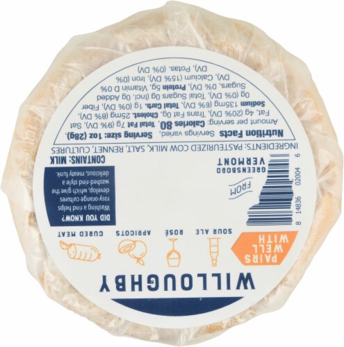 The Cellars at Jasper Hill Willoughby Washed Rind Cheese Perspective: back