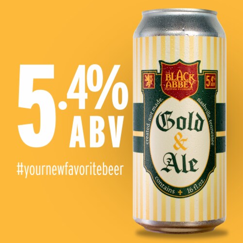 Black Abbey Golden Ale Craft Beer Perspective: back