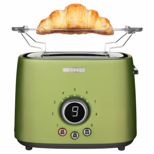 Sencor Light Green 2-Slot Toaster with Digital Button and Rack Perspective: back