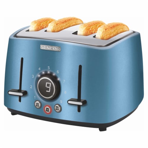 Sencor 4-Slot Toaster with Digital Button and Rack - Blue Perspective: back