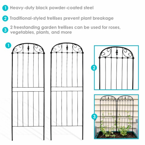 Sunnydaze 32 in Steel Wire Traditional Garden Plant Trellis - Set of 2 Perspective: back