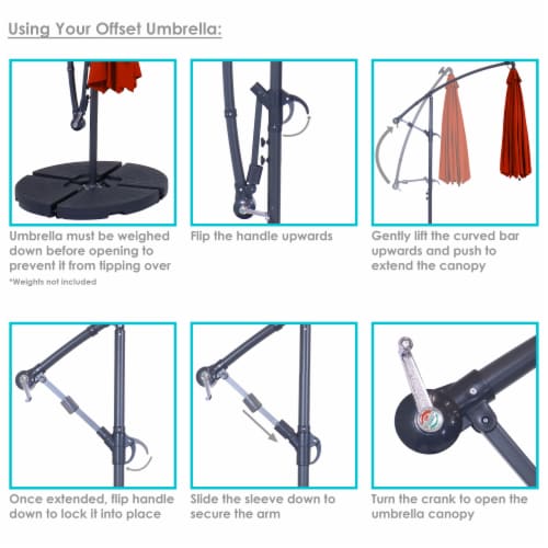 Sunnydaze 10 ft Solar Offset Steel Patio Umbrella with Crank - Burnt Orange Perspective: back