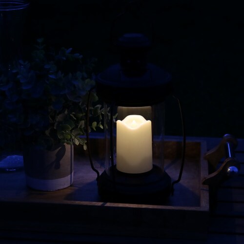 Sunnydaze Outdoor Antique Hanging Solar Lantern with LED Light and Candle, 12-Inch Sunnydaze Outdoor Antique Hanging Solar Lantern with LED Light and Candle, 12-Inch