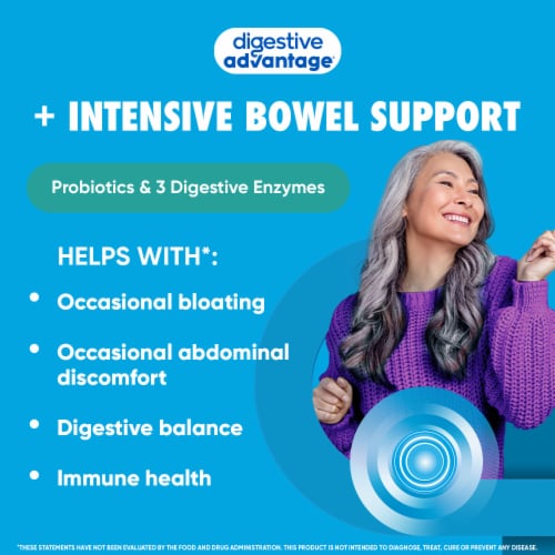 Digestive Advantage Daily Probiotics Intensive Bowel Support Capsules Perspective: back