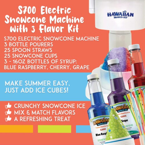 Hawaiian Shaved Ice Classic Snow Cone Machine Party Kit Perspective: back