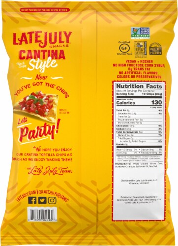 Late July Thin & Crispy Cantina Style Yellow Corn Tortilla Chips Perspective: back