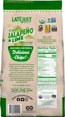 Late July Organic Jalapeno Lime Restaurant Style Tortilla Chips Perspective: back