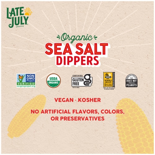Late July Snacks Dippers Organic White Corn Tortilla Chips Perspective: back