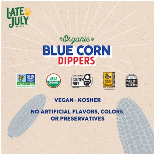 Late July Snacks Dippers Organic Blue Corn Tortilla Chips Perspective: back