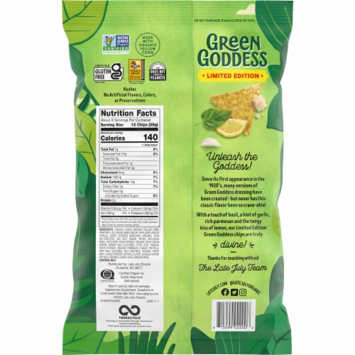 Late July® Snacks Green Goddess Tortilla Chips Perspective: back