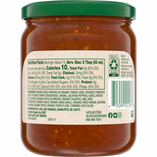 Late July® Snacks Medium Salsa Perspective: back
