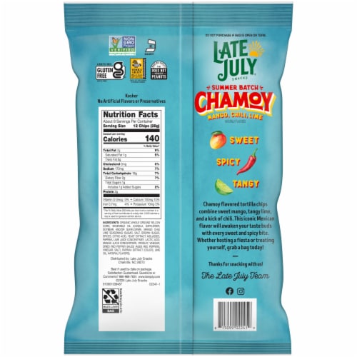 Late July® Summer Batch Chamoy Flavored Tortilla Chips Perspective: back