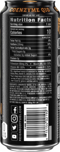 Reign® Orange Dreamsicle™ Energy Drink Can Perspective: back